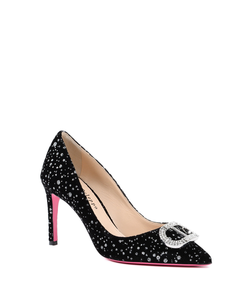 Office Party Velvet Guggenheim Pump Black