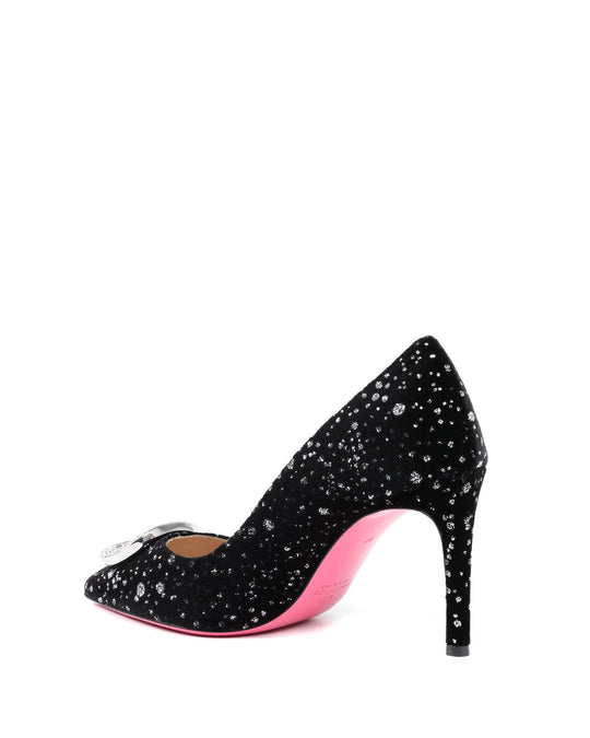 Office Party Velvet Guggenheim Pump Black