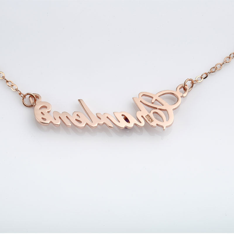 Full Silver Diamond Name Necklace