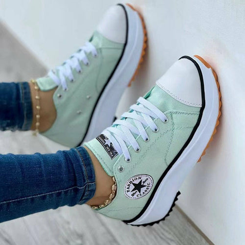 Flat Lace-Up Sneakers