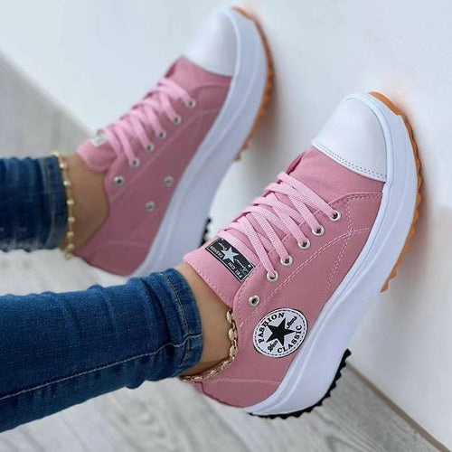 Flat Lace-Up Sneakers