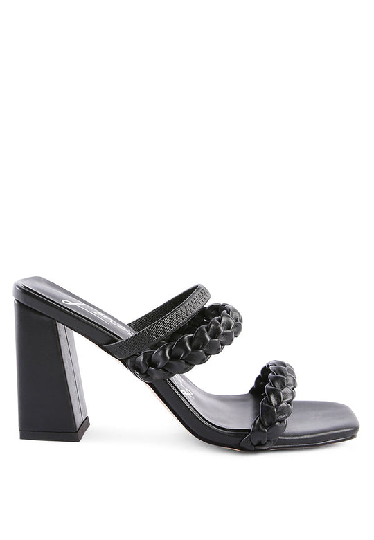 Arnie Braided Straps Block Heeled Sandals