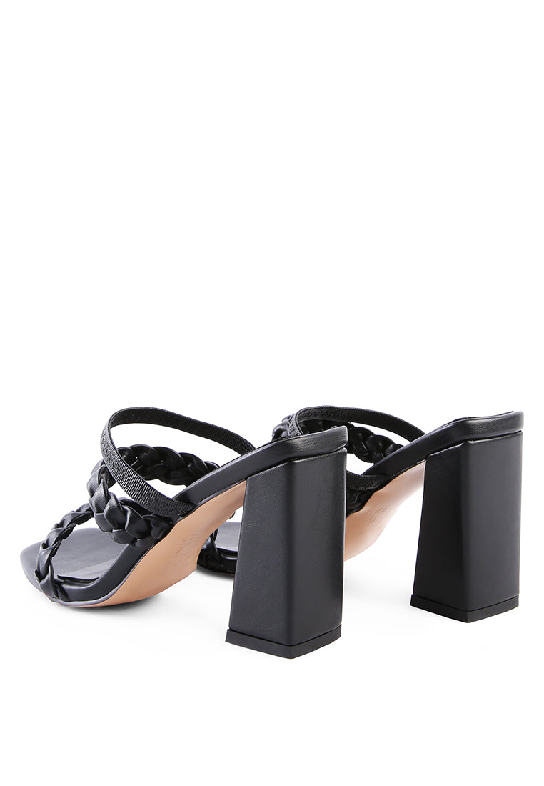 Arnie Braided Straps Block Heeled Sandals