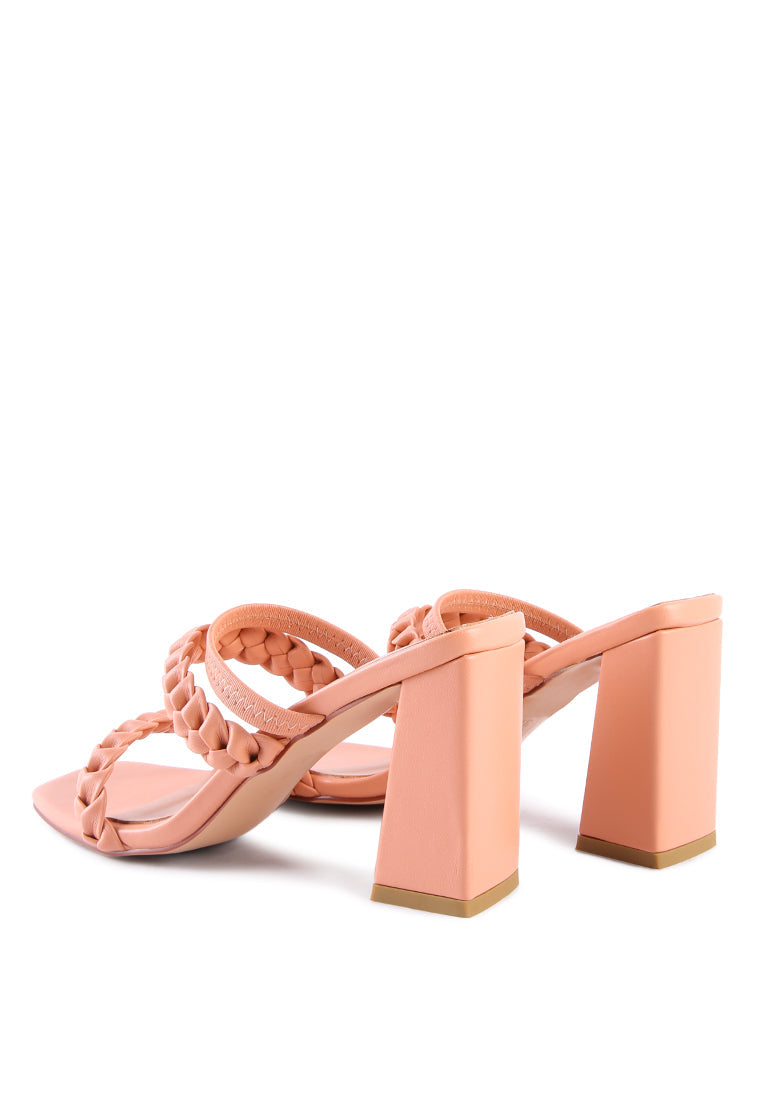 Arnie Braided Straps Block Heeled Sandals